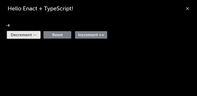 Enact TypeScript Counter with Decrement Click